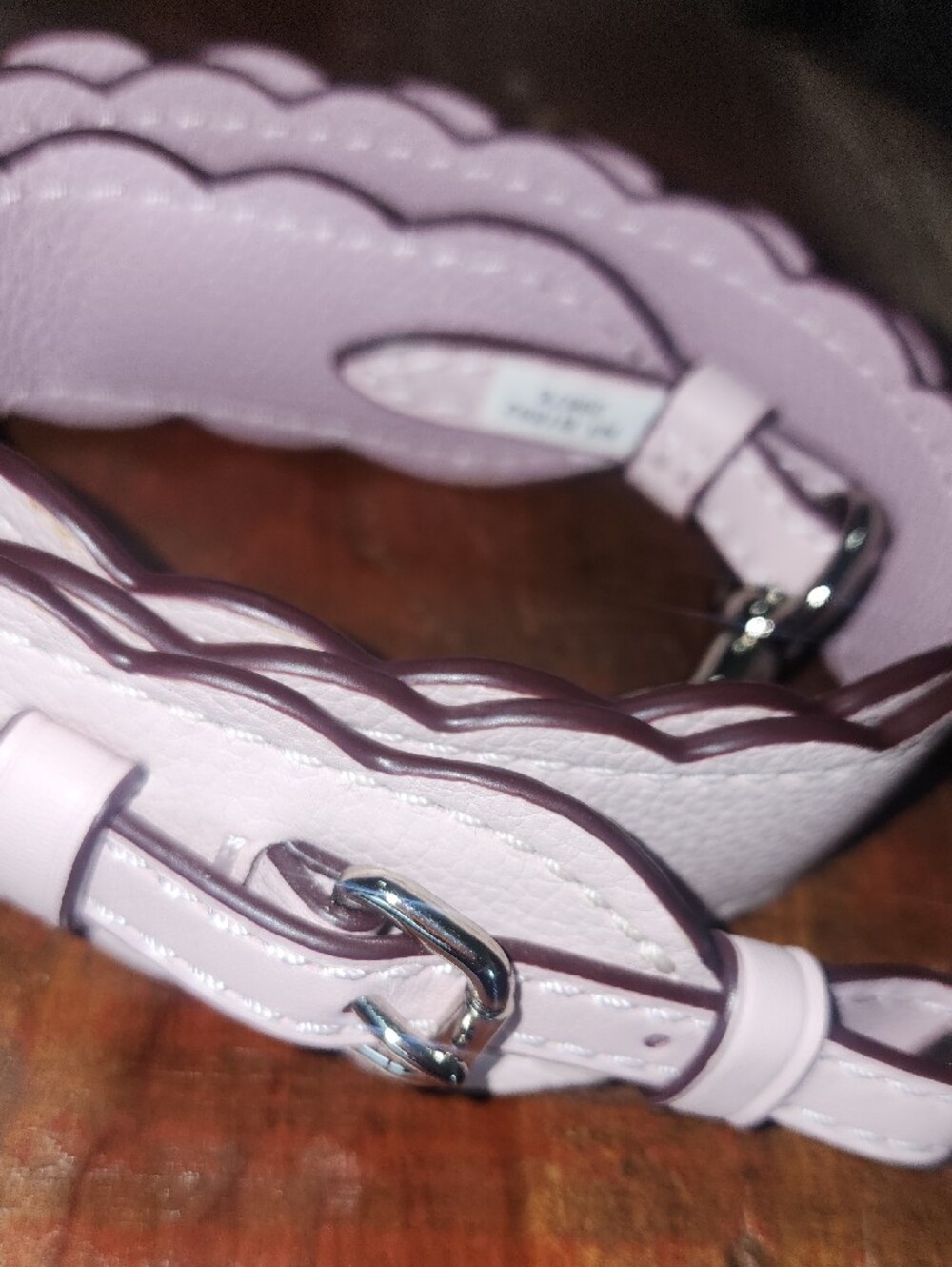 Coach Pale Pink Scalloped Leather Adjustable Shoulder Purse Strap - Picture 5 of 12